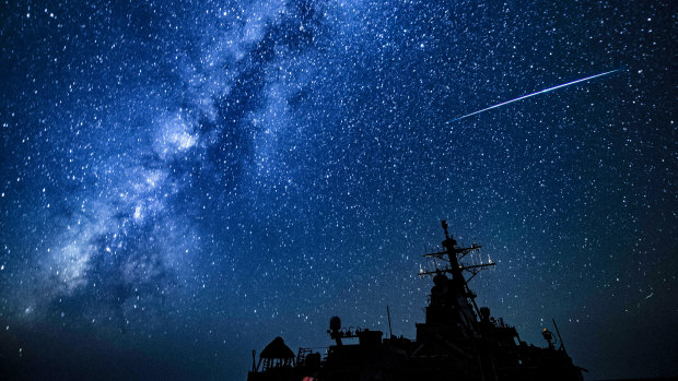 The Arleigh Burke-class guided-missile destroyer USS Carney passes through the Mediterranean Sea. Naval ships can be used in missile defence.