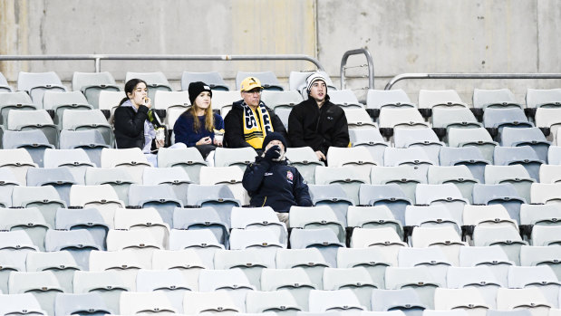 There were plenty of empty seats for the Brumbies' quarter-final against the Sharks last year.
