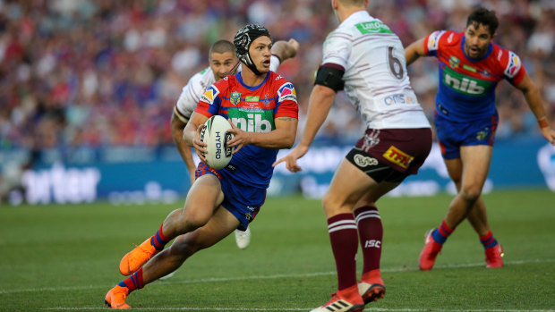 Dynamo: Knights fullback Kalyn Ponga was part of the all-conquering 2014 Churchie First XV.