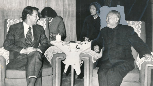 Age editor in chief Greg Taylor with Chinese vice premier Li Xiannian in China in 1979.
