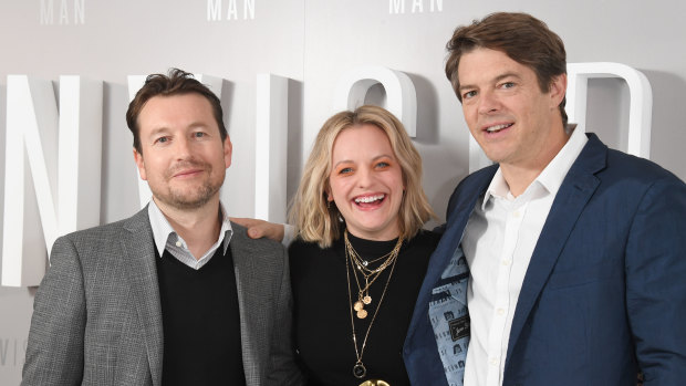 Leigh Whannell, Elizabeth Moss and Jason Blum.