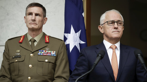 Prime Minister Malcolm Turnbull announces Lieutenant General Angus Campbell as the new Chief of Defence Forces.