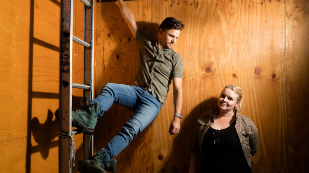 Legs on the Wall, senior creative producer Cecily Hardy and artistic director Joshua Thomson.