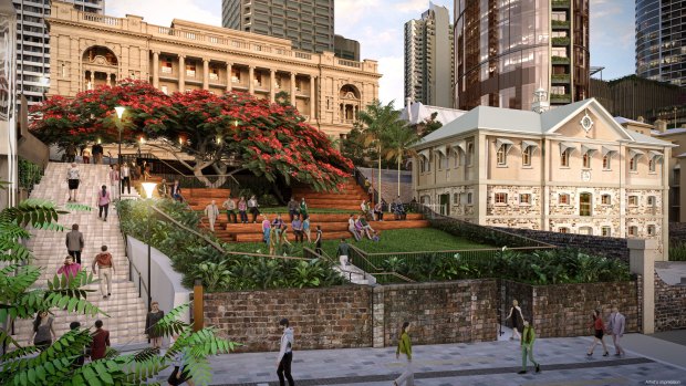 New concept images for a park at the back of Queen's Wharf have been released.