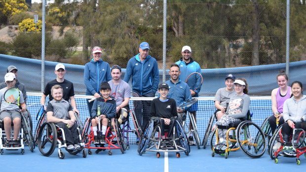 A host of wheelchair tennis players have been training at the AIS for the Canberra Wheelchair Tennis Open.