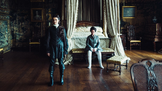 'Big rooms and little people was the plan': Rachel Weisz (left) and Olivia Colman in The Favourite. 