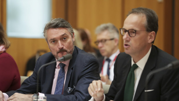 ASIC's Daniel Crennan, left, resigned on Monday morning. James Shipton, right, has stepped aside pending an investigation.