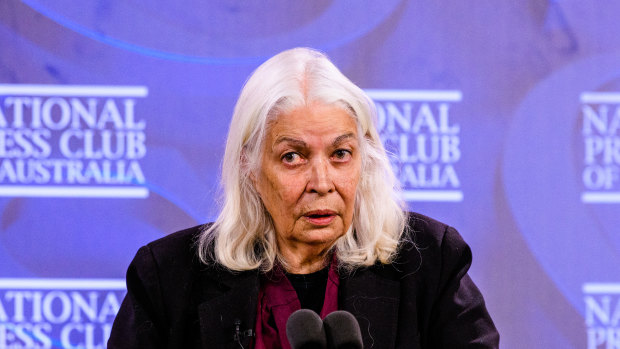 Marcia Langton addresses the National Press Club on Wednesday.