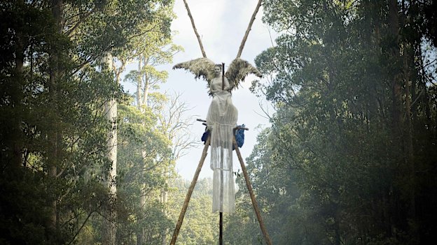 Artist Allana Beltran protesting against the logging of an old-growth forest in southern Tasmania in 2007. “I was ready to sacrifice myself to this cause,” she said. 
