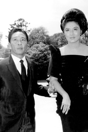 Ferdinand Marcos snr and Imelda Marcos at Government House, after the memorial service for Harold Holt, on December 22, 1967. 