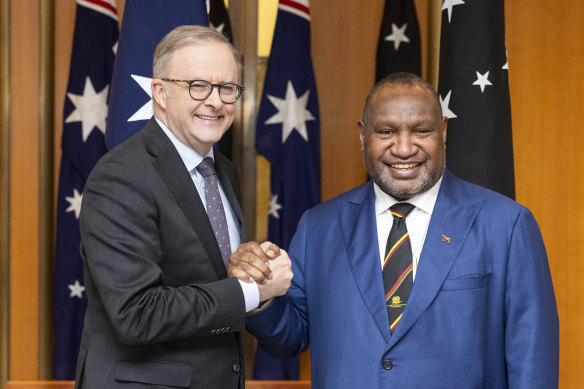 Prime Minister Anthony Albanese and PNG Prime Minister James Marape in December. 