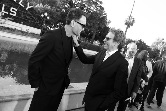 Mark Molloy (left) and Jerry Bruckheimer attend the film’s premiere in Beverley Hills, California.