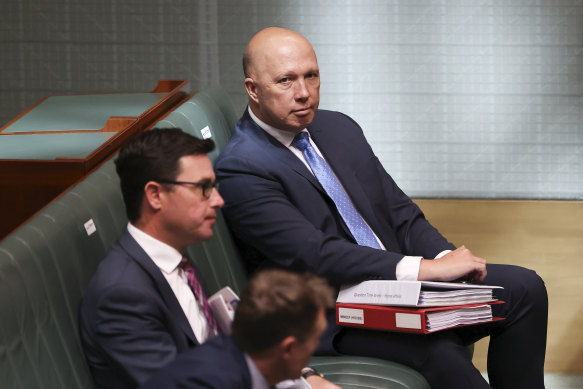 Home Affairs Minister Peter Dutton, pictured during Question Time in Canberra in December.