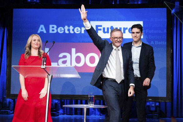 Labor leader Anthony Albanese claims victory in the federal election.