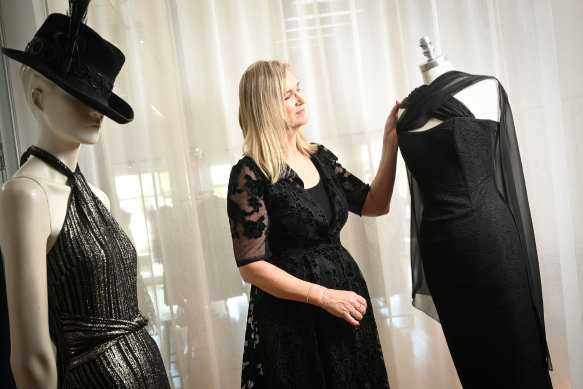 Designer Lisa Barron, in her Melbourne boutique, has diversified her business as demand for pure racewear has dropped.