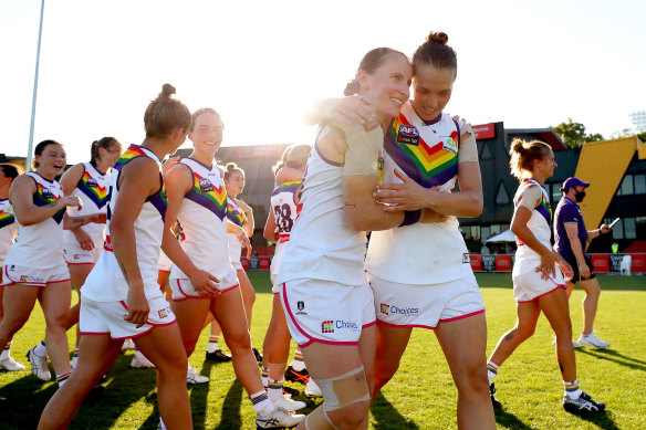 Kara and Ebony Antonio celebrate. 