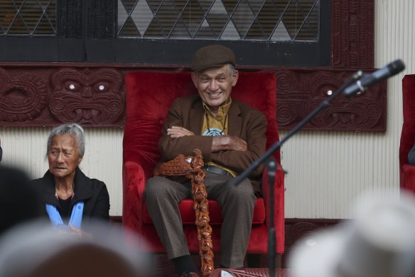 Maori King Tuheitia at the gathering on Saturday.