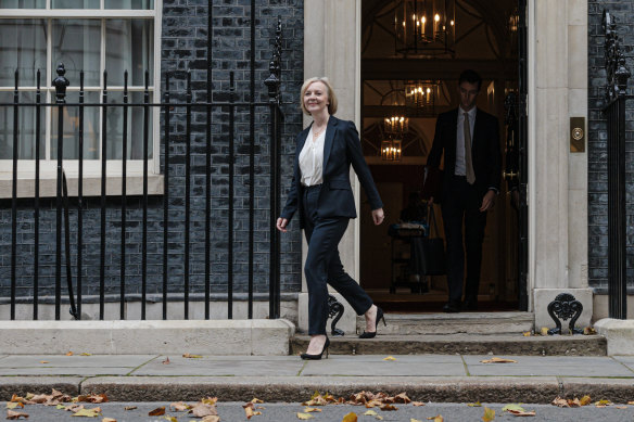 Liz Truss leaves 10 Downing Street before Wednesday’s events unfolded.