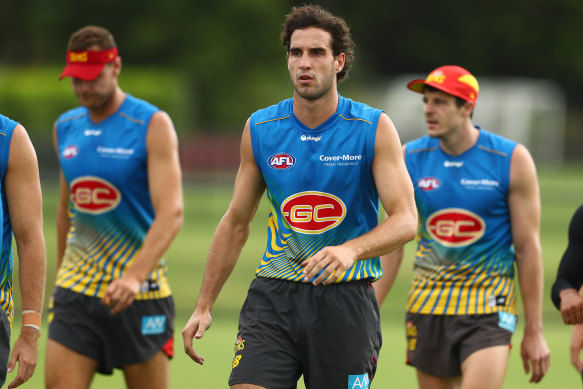 Ben King (centre) is having scans on his knee after a training injury.