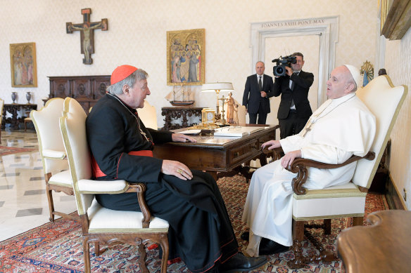 Cardinal George Pell had a close relationship with the Pope. The pair shared a private audience in 2020 after Pell’s acquittal over sex abuse allegations.
