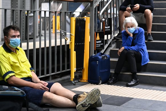 Delays and cancellations impact travellers at Town Hall station on Tuesday morning.