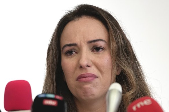 Stella Assange, wife of WikiLeaks founder Julian Assange, attends a news conference ahead of Julian Assange’s final UK appeal hearing, in London.