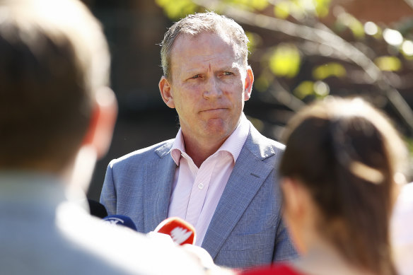 Cricket Australia CEO Kevin Roberts speaks to the media.