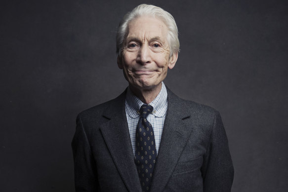 Charlie Watts posing for a portrait in 2016. 