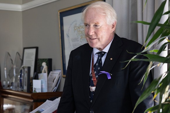 Barker College head Phillip Heath in his office, where he took many phone calls from concerned parents.