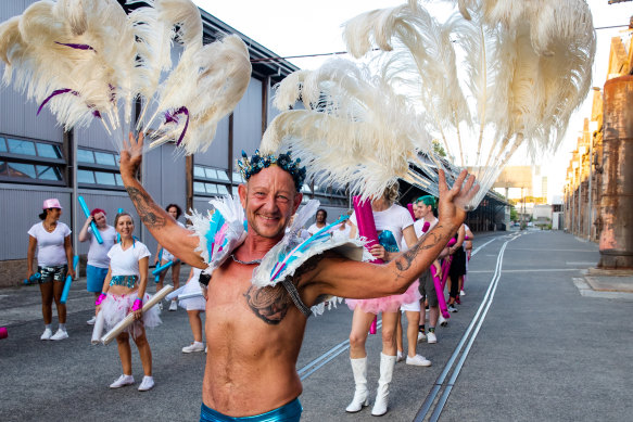 Trans Pride President AJ Brown practicing ahead of the parade in 2022.