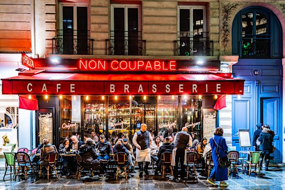Late-night dining in Paris.