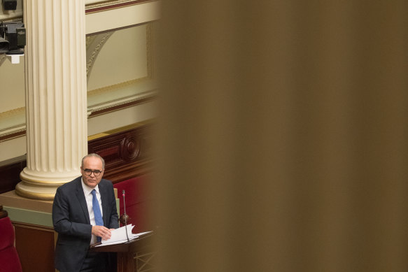 Somyurek during parliament’s last sitting day for 2020.