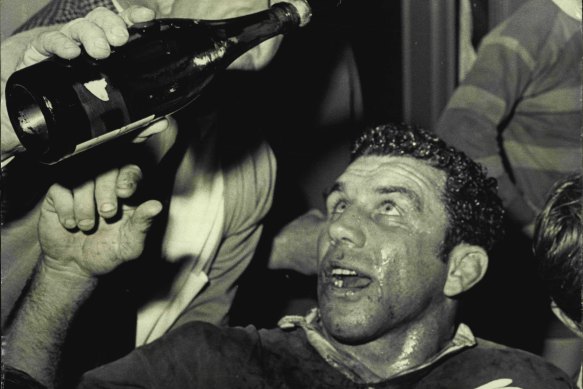 John Sattler celebrates the famous 1970 grand final with a broken jaw.