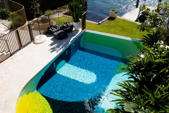 A new pool with its own artwork was part of a massive renovation by Carter Williamson Architects of the home in Birchgrove.