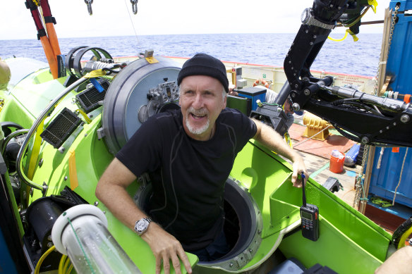 James Cameron in the DeepSea Challenger.