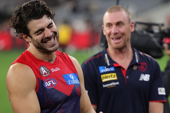 Christian Petracca’s form brings a smile to Simon Goodwin’s face.