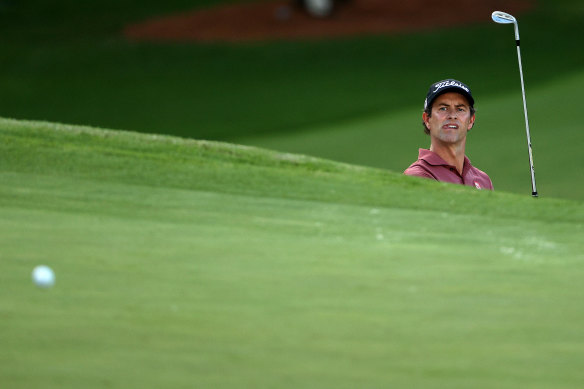 Adam Scott's quest for a second green jacket is off to a flying start at Augusta.