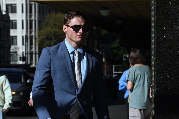 Joel Nathan Fitzpatrick Burtt outside court on Tuesday before he was found guilty of rape and detained.