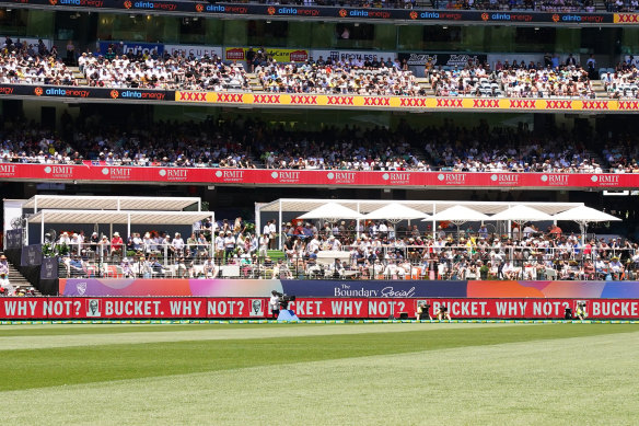 Bay 13 turned "Boundary Social" at the Boxing Day Test. 