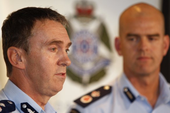 Sir Ken Jones with then chief commissioner Simon Overland in 2009. He will not be appointed the next chief.