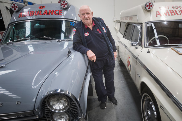 Chas Martin worked as a paramedic for 40 years before starting the Ambulance History Museum in Bayswater. 