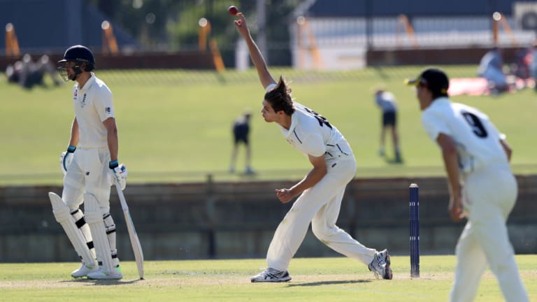 The young WA, Aaron Hardie, in action during the match of the tour last year against England.