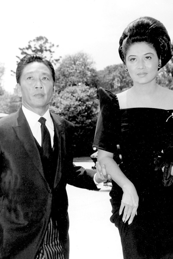 Ferdinand Marcos snr and Imelda Marcos at Government House, after the memorial service for Harold Holt, on December 22, 1967. 