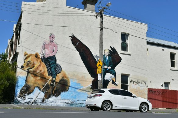 The US president inspired this street art in Melbourne.