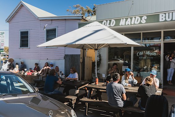 The outdoor seating at Old Maids.