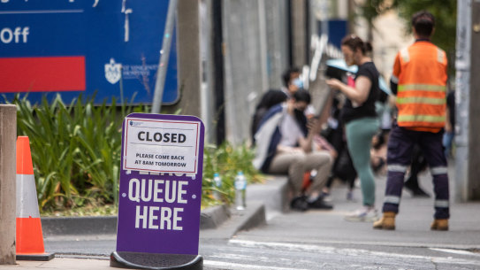 A COVID-19 testing clinic closed to the public after reaching capacity early Sunday morning. 