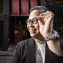 Lee Ho Fook owner-chef Victor Liong outside his favourite Melbourne restaurant, Flower Drum.