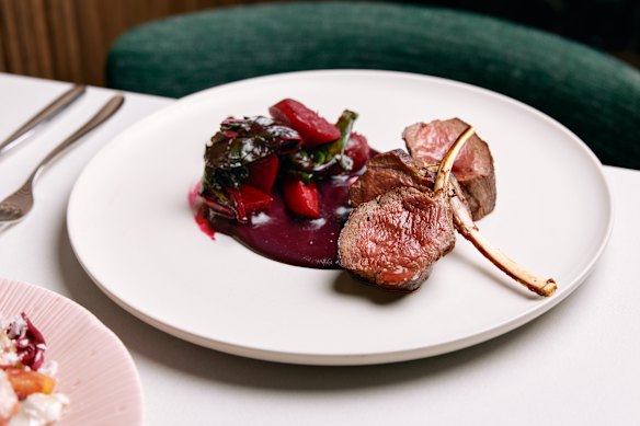 Wild shot venison rack with beetroot and blueberry.