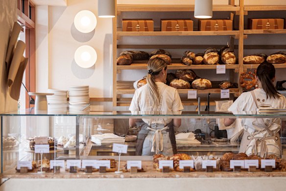 The pastry counter at Flour, Caringbah.