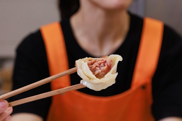 Beef and onion dumplings have an intriguing spice.